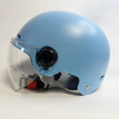 Women, Sun Protection Safety Helmet, Motorcycle | Motosiklet kaskı (dəbilqə) - 3c-frosted-blue-transparent-short-lenses