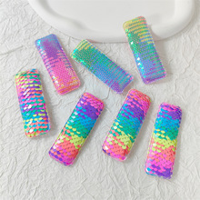 长方形彩色圆形大亮片夹套 diy儿童饰品手工发饰bb夹布套装饰配件