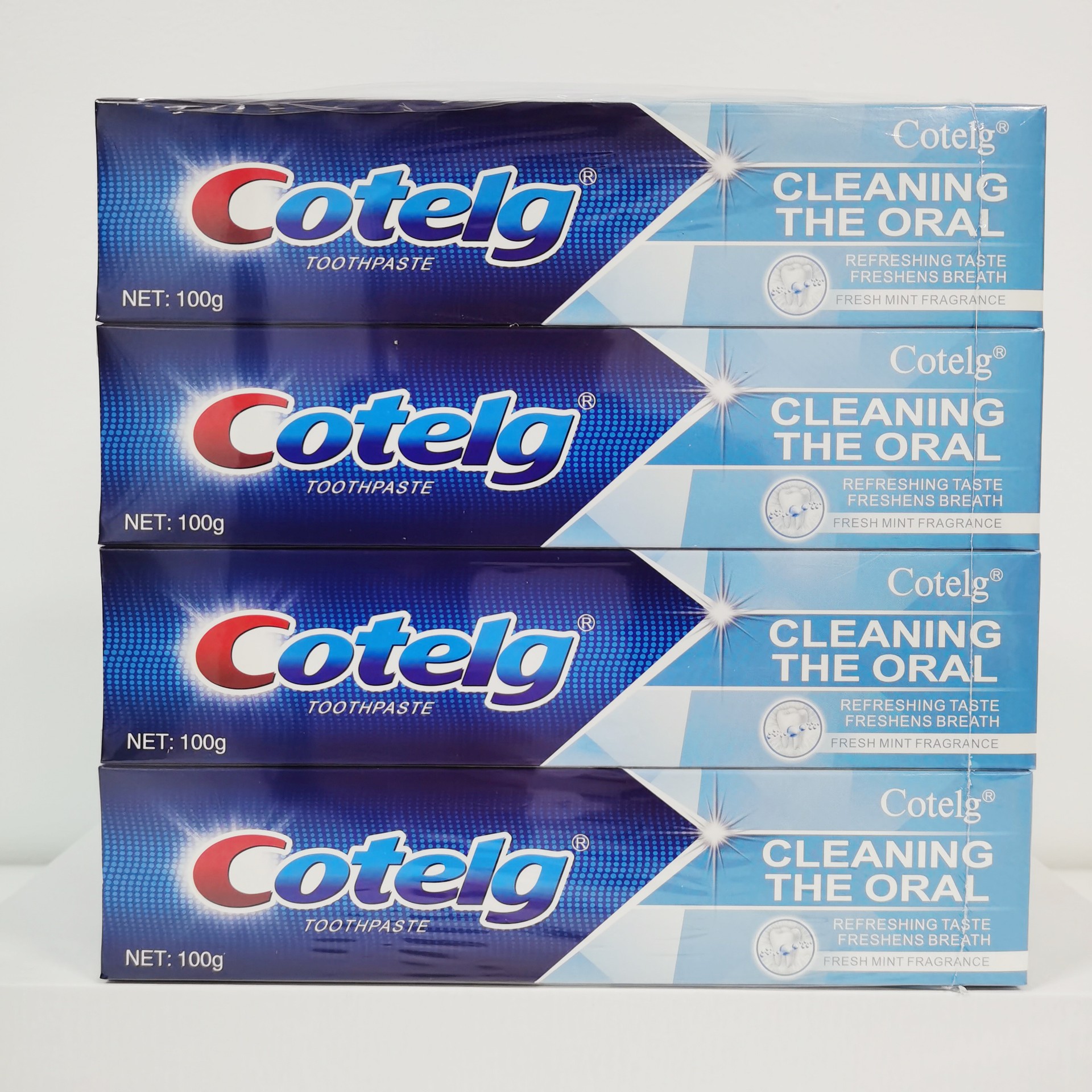 cotelg全英文版牙膏冰爽薄荷亮白持久清新口氣跨境外貿專供100g