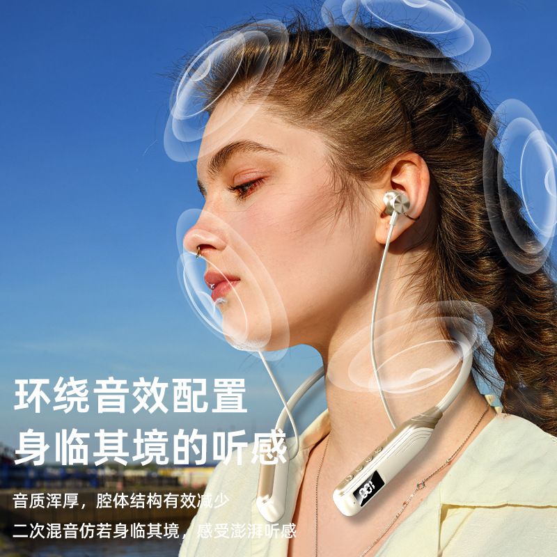 Auriculares inalámbricos Bluetooth con banda para el cuello G91A Berlin Voice, con batería de ultra larga duración, reducción de ruido, karaoke, transmisión en vivo y monitoreo intrauditivo.