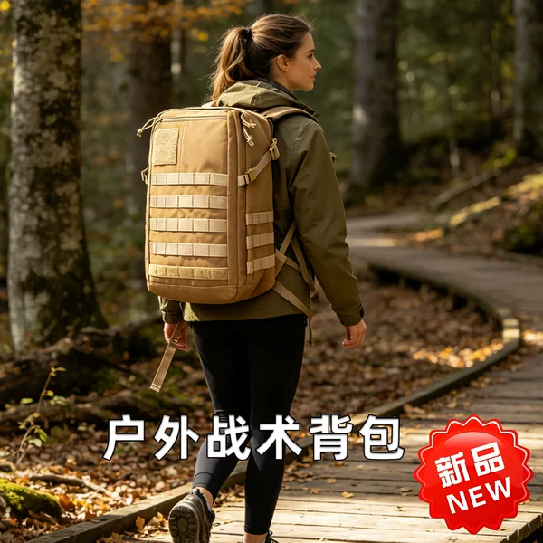 New outdoor tactical backpack, lightweight commuter backpack, durable nylon, water-resistant, large capacity, available for wholesale
