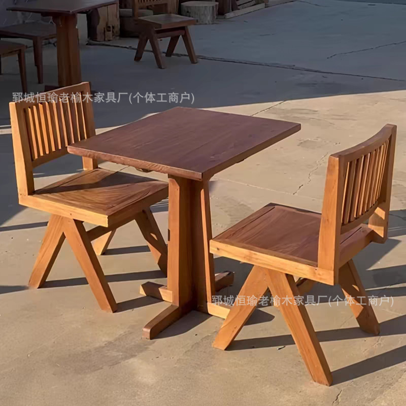 Folk Tavern Cafe Bar Dining Table Square Round Octopus Leg Leisure Table Coffee Table Western Restaurant Dining Table
