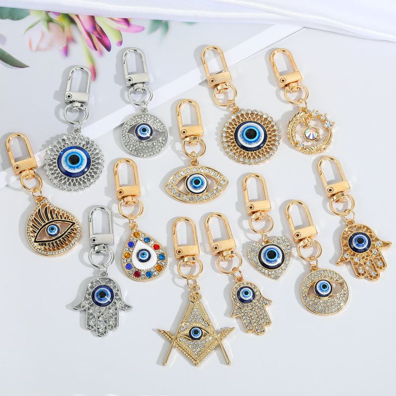 Creative Devil's Eye Keychain Blue Eye Key Ring Bag Pendant Dropping Oil Eye Door Buckle Cross-border Jewelry Creative Devil's Eye Keychain Blue Eye Key Ring Bag Pendant Dropping Oil Eye Door Buckle Cross-border Jewelry