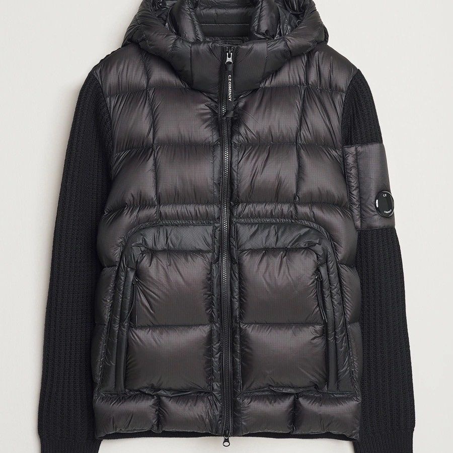 Cross-Border Winter New C Knit P Spliced Wool down Jacket Men's Trendy Brand Hooded White Duck down Thickened down Jacket