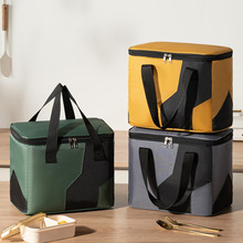 新款大容量保温包饭盒袋便携手提午餐袋户外野餐包加厚铝箔便当包