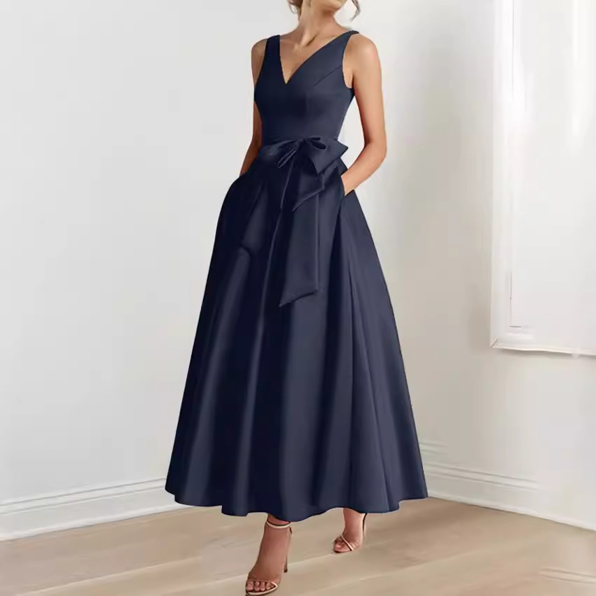2026 nuevo comercio exterior cumpleaños anfitrión de fiesta de cuello V celebridades vestidos de adelgazamiento diario image 5