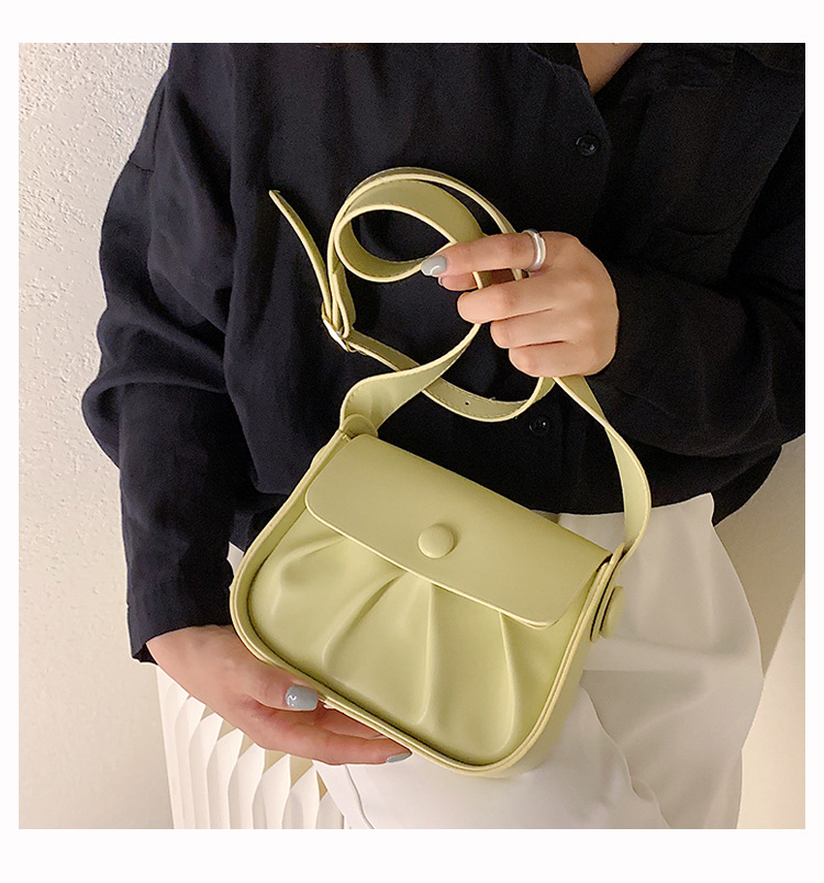 Wholesale Solid Color Shoulder Crossbody Saddle Bag Nihaojewelry display picture 133