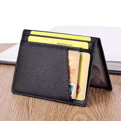 Ultra-thin PU card holder for men, driver's license wallet, compact and simple, multi-card slot card case, portable document card holder