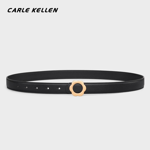 CARLE KELLEN Belt Women's Genuine Leather Summer New Style Decorative Jeans Skirt Premium Black Belt