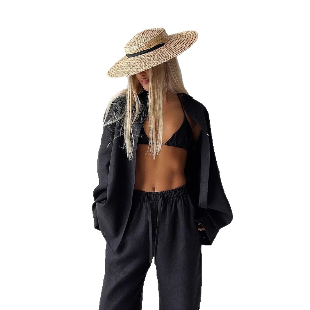 2026 Pants European And American Spring Summer Loose Long Sleeve Shirt Casual Set For Women_ecoleips.com