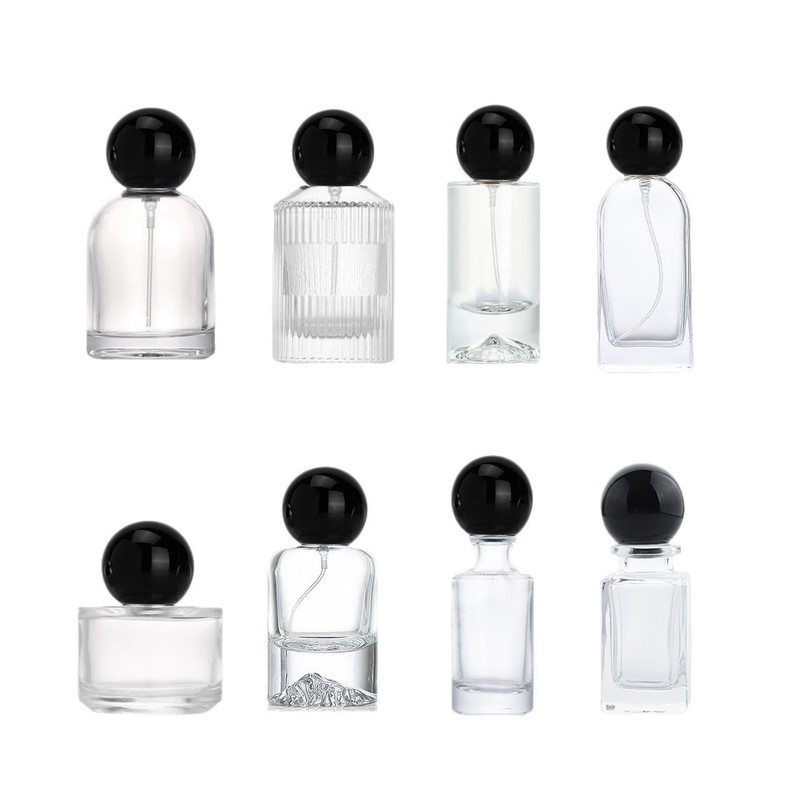現物卸売り金銀黒円球蓋30ml 50ml 100mlガラス香水分注瓶携帯|undefined