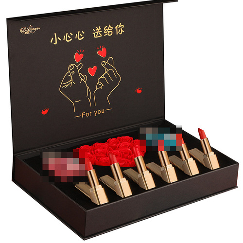520 Valentine's Day gift for girlfriend Chinese style carved lipstick perfume set rose gift box birthday gift