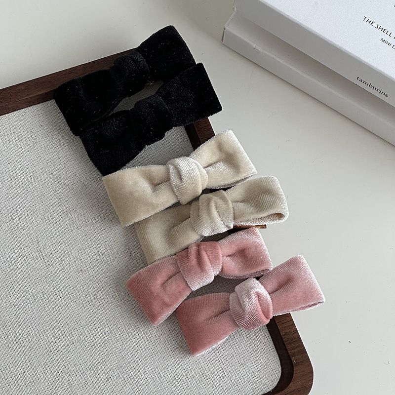 Fermaglio per capelli con fiocco in velluto stile francese_voghion.com