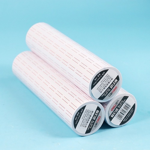 Deli 3210 single row price tag paper supermarket product coding paper price paper 10 rolls price tag paper price tag