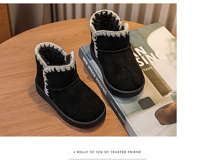 Girls Thick Snow Boots With Plush Lining For Winter Comfort_voghion.com