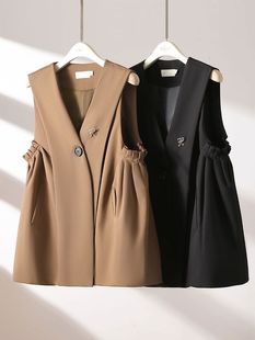 Casual Suit Vest Women's Spring and Autumn 2024 Autumn New British Style Vest