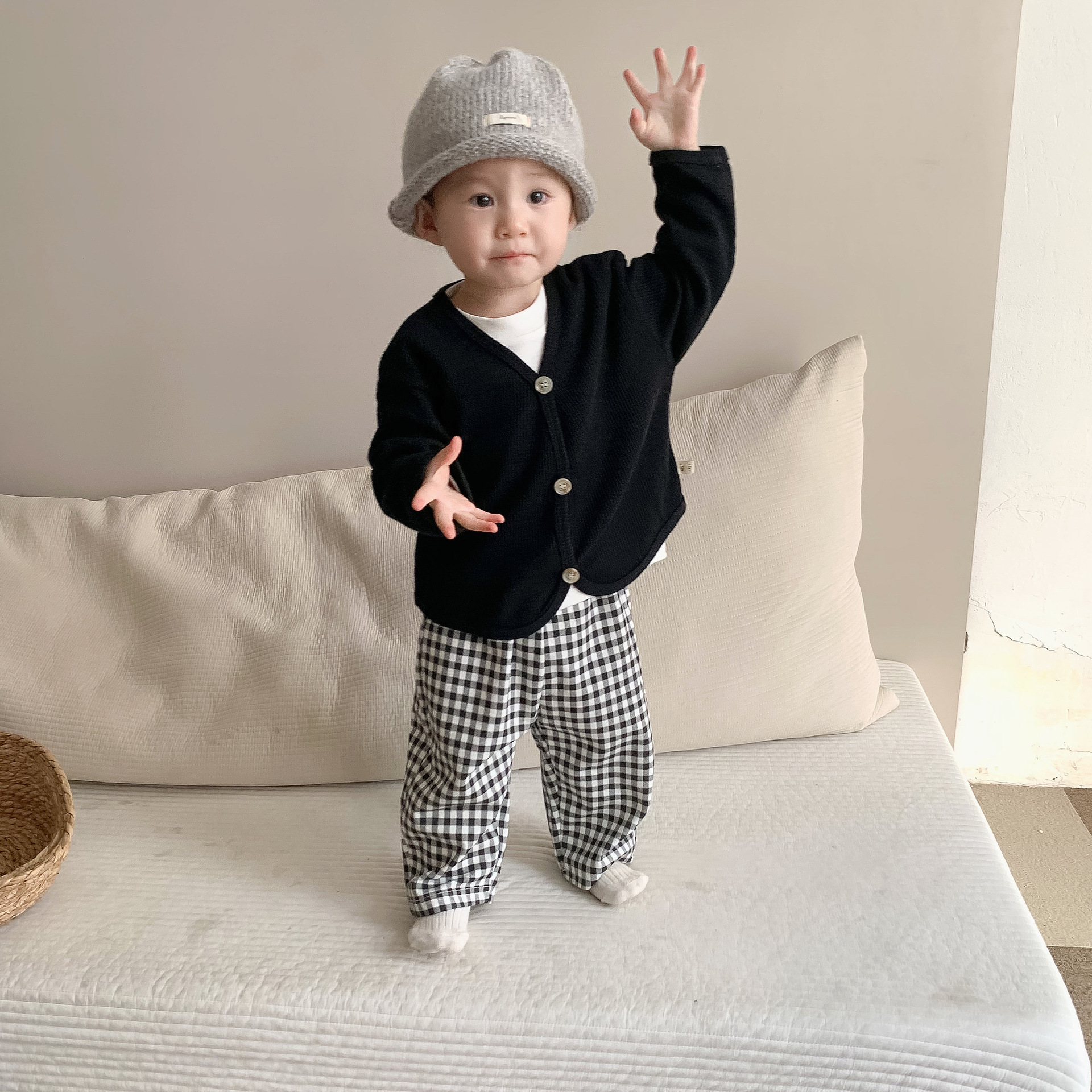 Abrigo de primavera para niños de estilo coreano ropa para niños ropa de primavera para Bebés Ropa de primavera para bebés abrigo de galleta pantalones Casuales