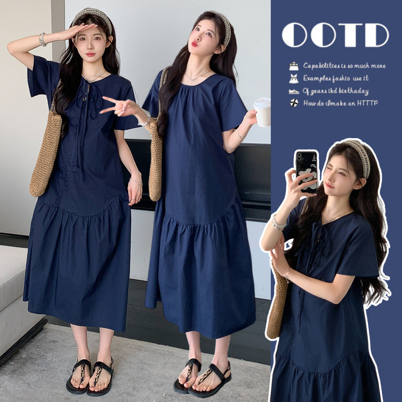 Maternity Dress, Loose and Slimming, Hot Mom Style, 2026 Summer New Model, Reversible Mid-Length Dress for Pregnancy Wear Maternity Dress, Loose and Slimming, Hot Mom Style, 2026 Summer New Model, Reversible Mid-Length Dress for Pregnancy Wear