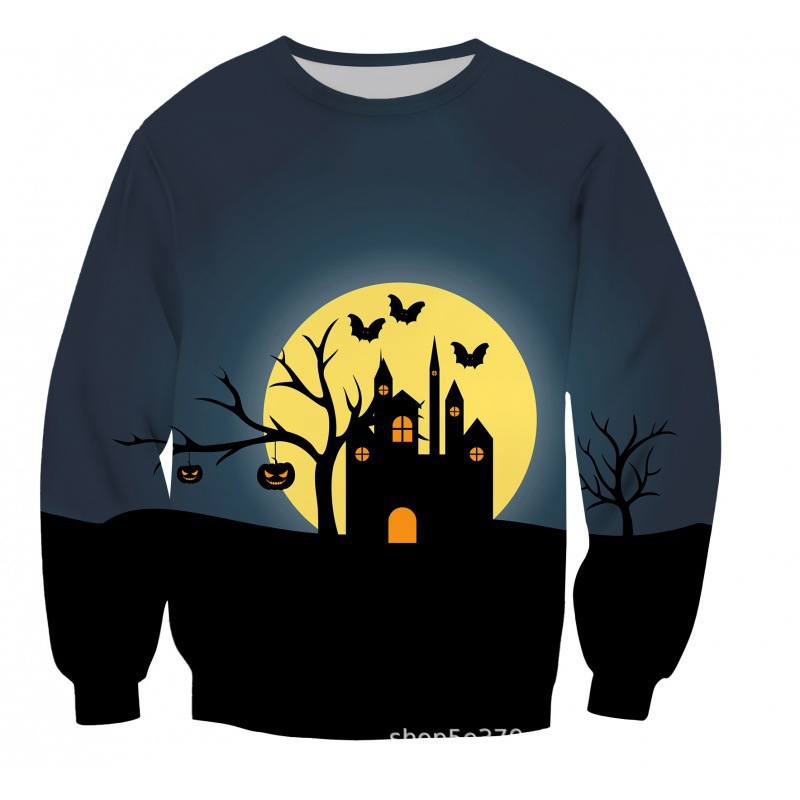 023 venta caliente transfronteriza, estampado en 3D, patrones exquisitos de Pascua, ropa cómoda, suéter de cuello redondo, moda