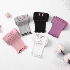 Girls' Summer Leggings Baby Trendy Children's Personality Fashion Korean Version Cartoon Mulberry Edge Modal Outer Pants