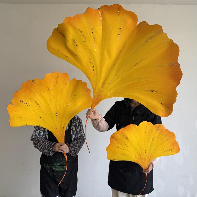 EVA luminous ginkgo leaf paper art decoration for shopping malls, DP points, scenic areas, autumn waterproof artificial flowers EVA luminous ginkgo leaf paper art decoration for shopping malls, DP points, scenic areas, autumn waterproof artificial flowers
