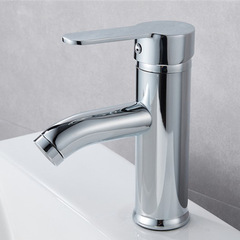 Electroplated stainless steel curved nozzle basin faucet bathroom bathroom hot and cold hand wash basin faucet home