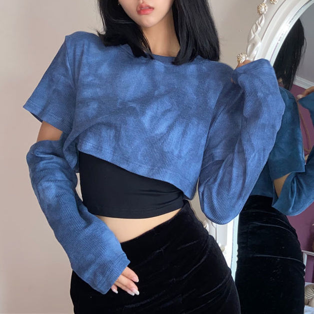 Tie Dyed Women's Short Bottoming Shirt Image 1