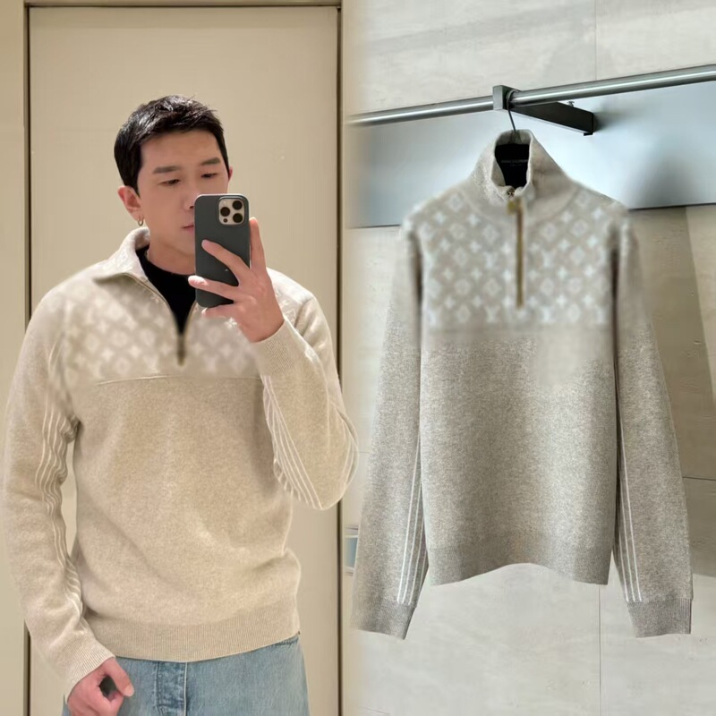 Donkey Home Correct Version High Version 25 Autumn/Winter Ski Series Ribbed Half-Zip Pullover Knit Sweater