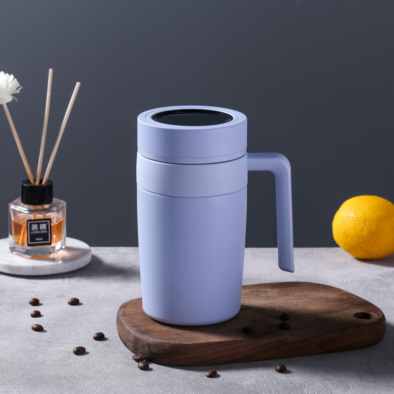500ml taza de oficina inteligente 316 Acero inoxidable Oficina de negocios regalo taza de vacío doble capa con mango taza de regalo