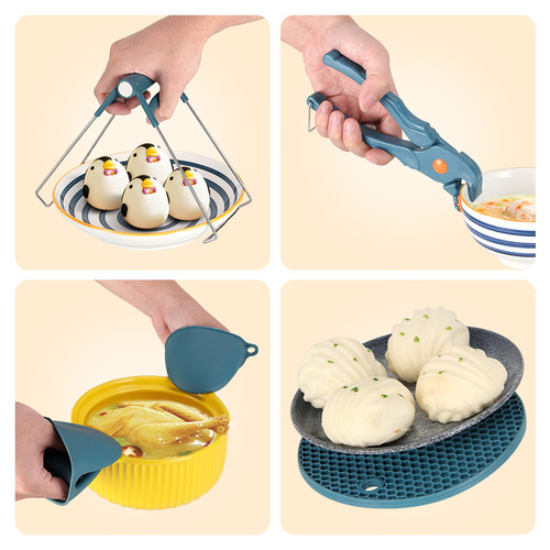 [New Product] Stainless Steel Bowl Holder, Plate Lifter, Anti-scald Gloves, Insulated Pads, Kitchen Gadgets, Anti-scald Clamp Set