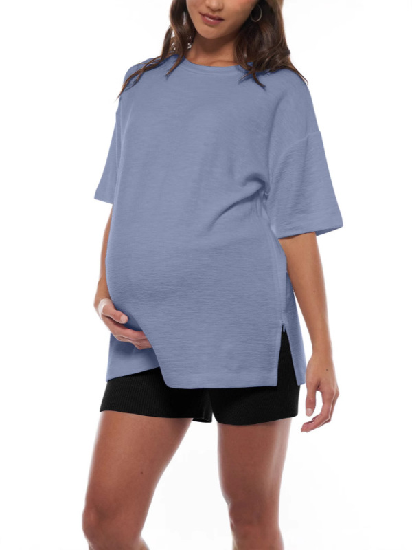 アマゾンクロスボーダー妊婦服上着2025新品夏秋妊娠服サイドジッパー開き授乳服レディース服|undefined
