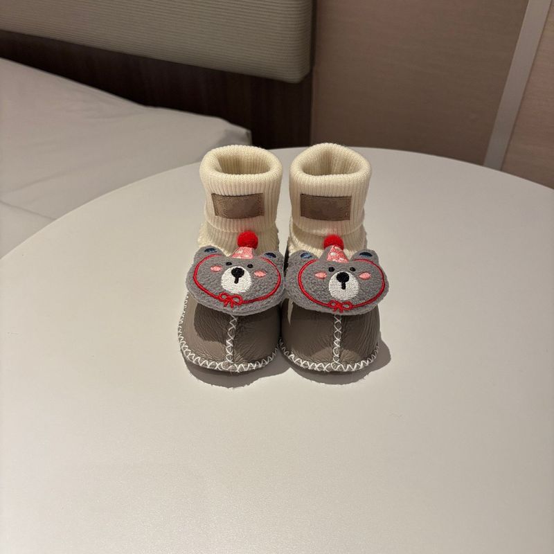 桑坡婴儿棉鞋羊皮毛一体步前鞋袜ins卡通男女宝宝软底毛毛鞋秋冬|undefined