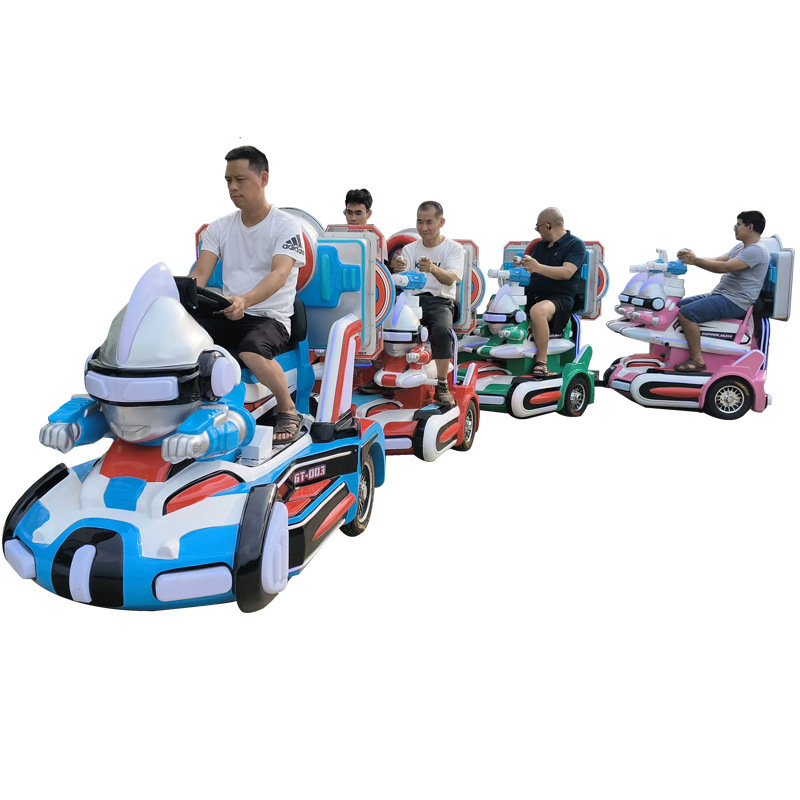 Nuevo tren de turismo sin rieles con pantalla de juego centro comercial interior escénico equipo de juegos para niños