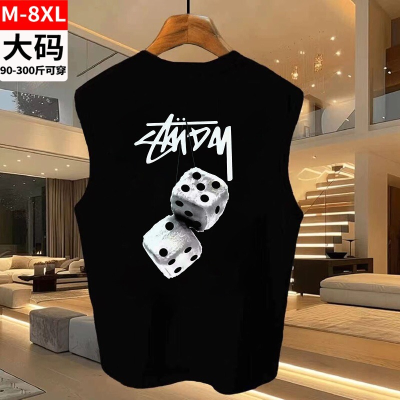 Plus Size Sleeveless Men's Summer Plus Size Men's Fat Men's Heavyweight Pure Cotton Thin Loose Cotton Basketball Shirt Plus Size Sleeveless Men's Summer Plus Size Men's Fat Men's Heavyweight Pure Cotton Thin Loose Cotton Basketball Shirt