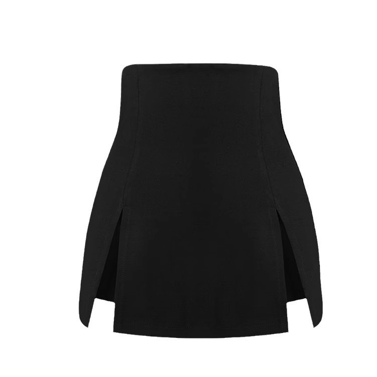 Black short skirt for women 2024 Summer new high waist elegant straight split stretch tight skirt