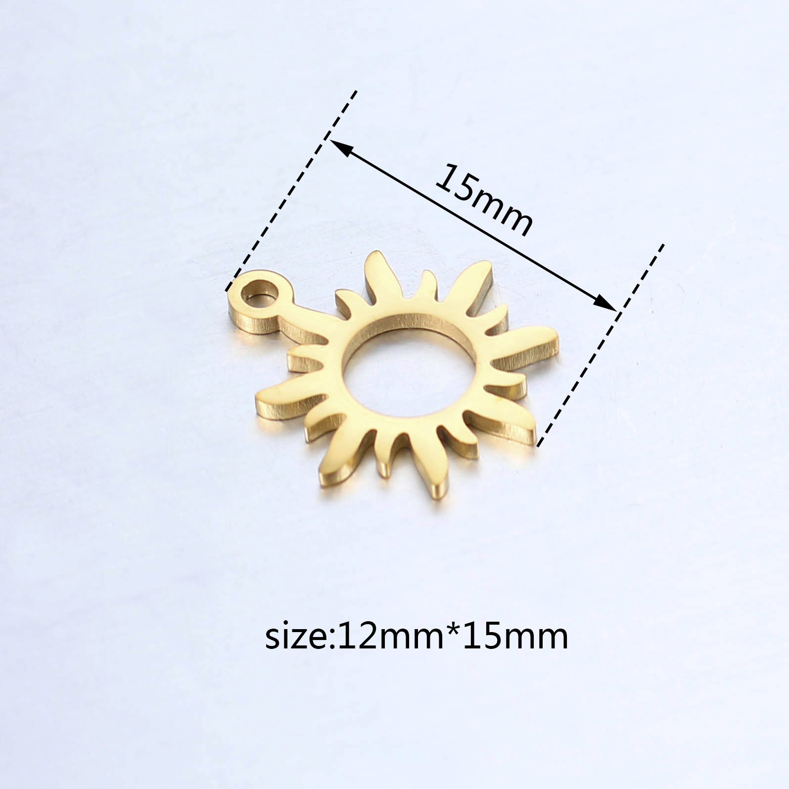DOOYIO 5 Stück/Lot hochglanzpolierter Edelstahl Sonnenblume Anhänger Charms für DIY Halskette Schmuckherstellung Zubehör Armband – Detail 2