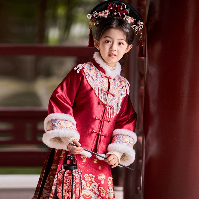 Children's winter girl's skirt, Hanfu, set
