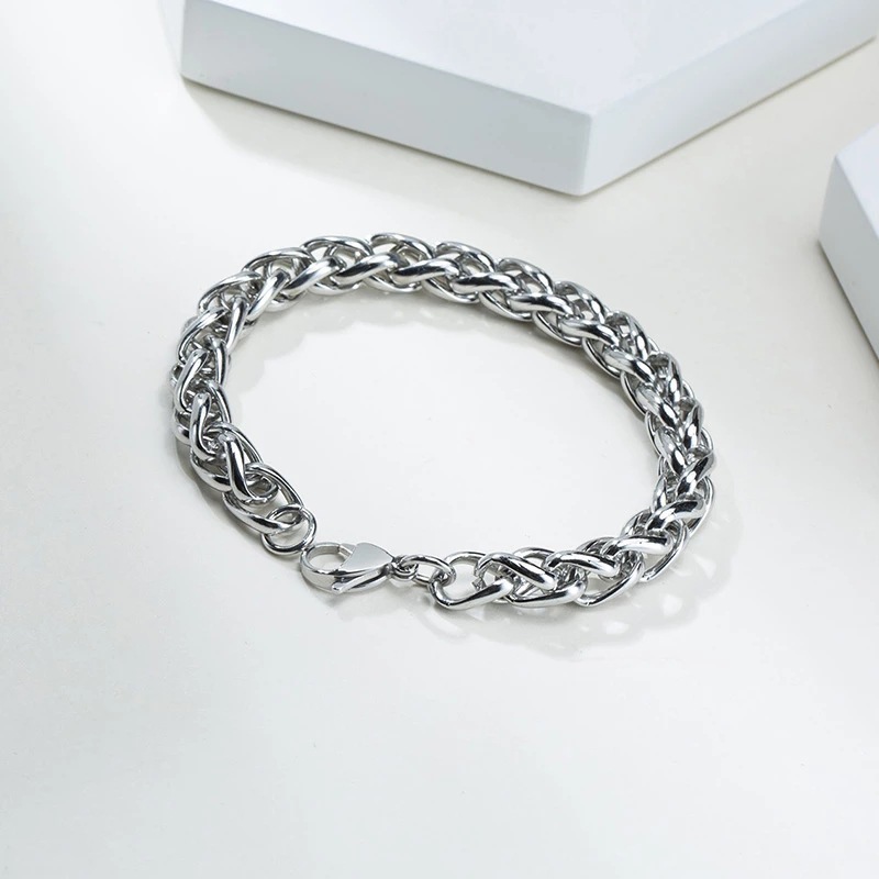 Titanium Steel Material Fashion Geometric Titanium Steel Metal Men's Bracelets Men's Chain Bracelets