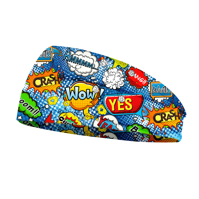 Nueva impresión europea y americana para hombres al aire libre correa de cabello elástica absorción de sudor turbanta de yoga correa de cabello cruzada