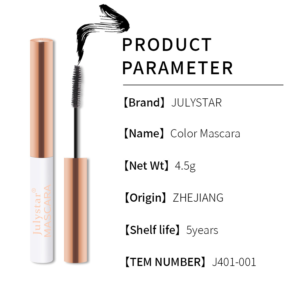 Bunte Mascara-Grundierung, wasserfest, schweißhemmend, nicht schwindlig, färbend, langes Locken, dickes weißes Augenschwarz_voghion.com