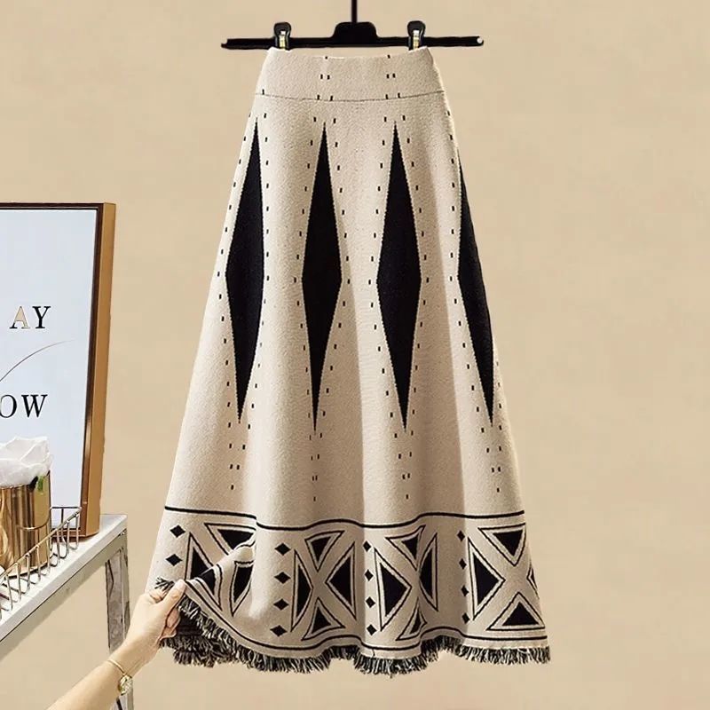Women's Autumn Sweater And Skirt Co-ord Set For Women Slim Fit_voghion.com