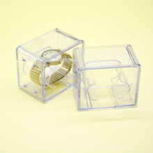 批发爆款时尚方形塑料手表盒可叠放透明方形表盒展示盒手表包装