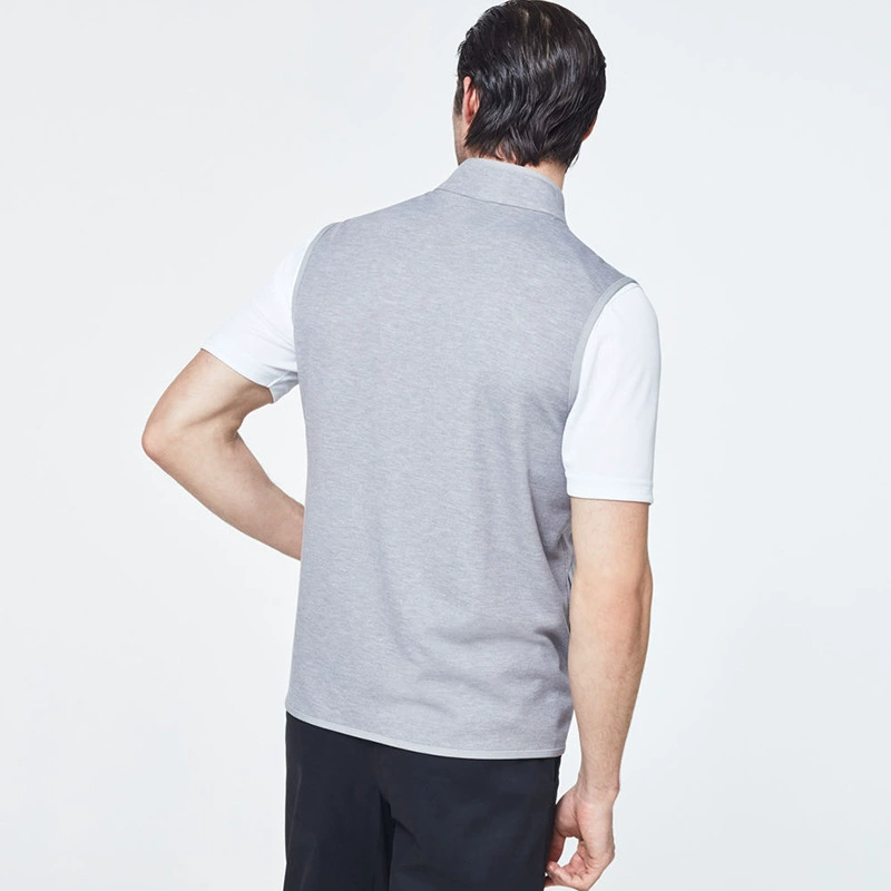 Vest with zipper, spring T-shirt sleevless, polyester, autumn