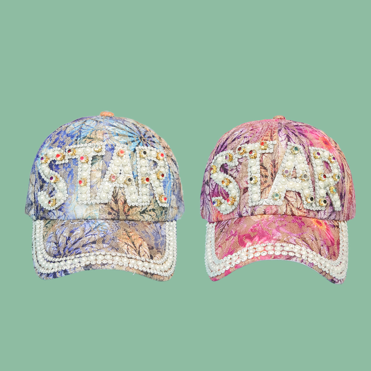 Pearl Floral Cloth Baseball Cap NSTQ55490