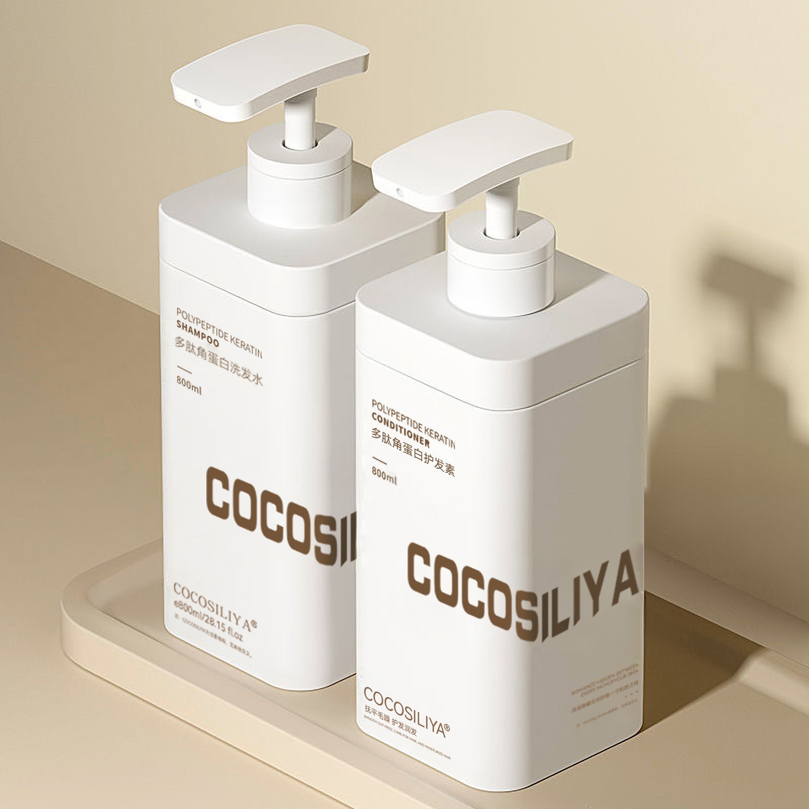 Champa de polipeptídeo queratina anti-caspa control de aceite fluido suave acondicionador de cabello perfumado gel de baño para el cabello