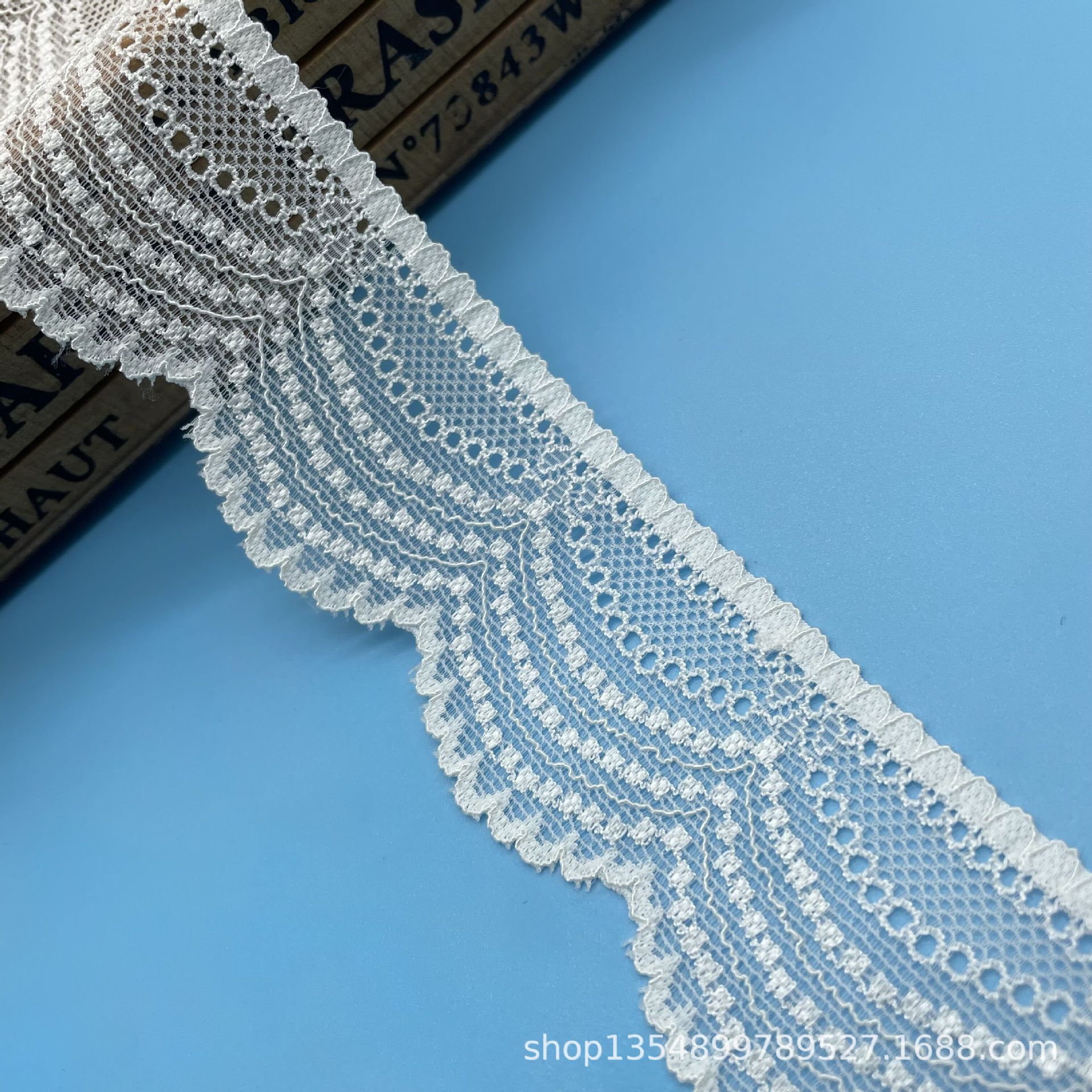 现货批发4cm波浪弹力蕾丝花边领口袖口花边辅料 弹力花边 蕾丝边