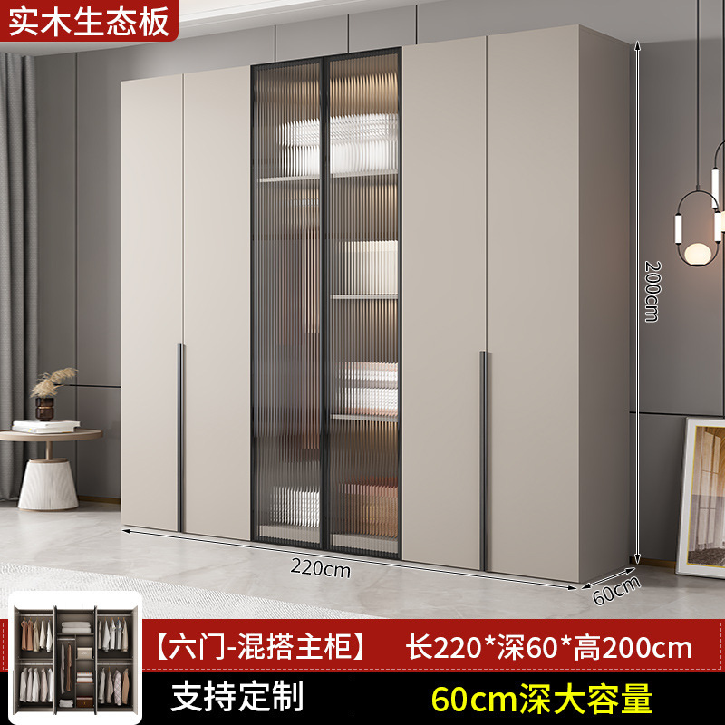 新しいワードローブホームベッドルーム無垢材レンタルルームキャビネット子供用家具無料設置収納大型ワードローブ|undefined