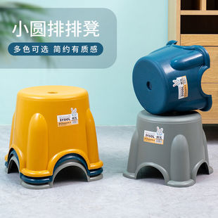 Small stool plastic bench household children's stool round stool thickened non-slip foot-stepping plastic stool pedal baby bath low stool