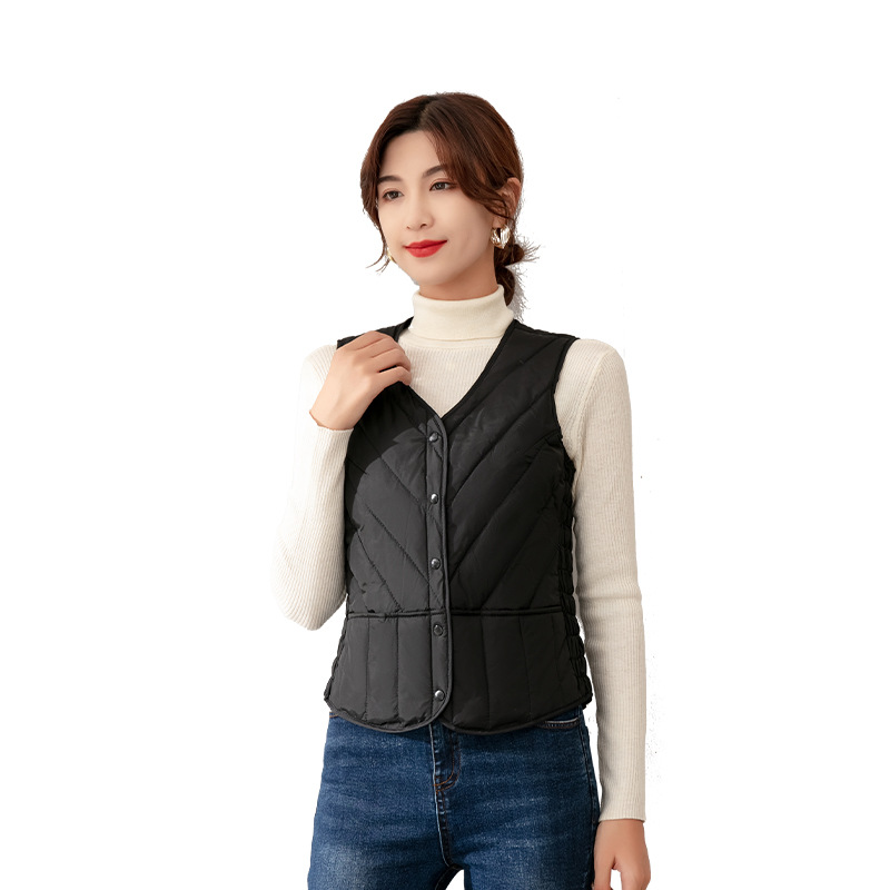 Autumn and winter new down vest short slim and light women's Down Vest Large Size middle-aged and elderly wear waistcoat