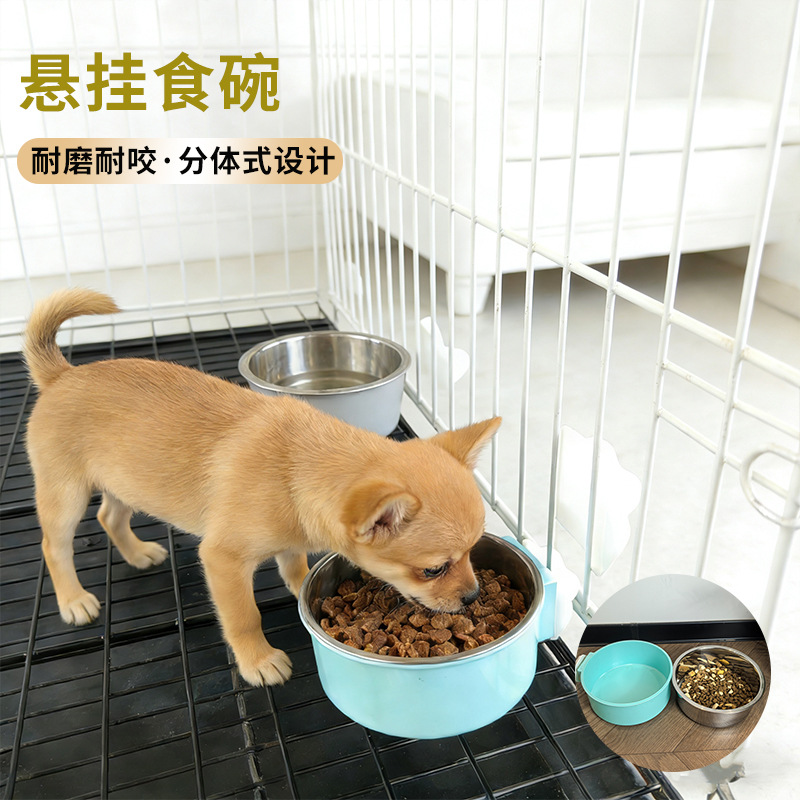 Cuenco para beber para mascotas, cuenco para perros, cuenco para mascotas, cuenco creativo de acero inoxidable, cuenco pequeño colgante, cuenco colgante para comida de gatos, cuenco para agua.